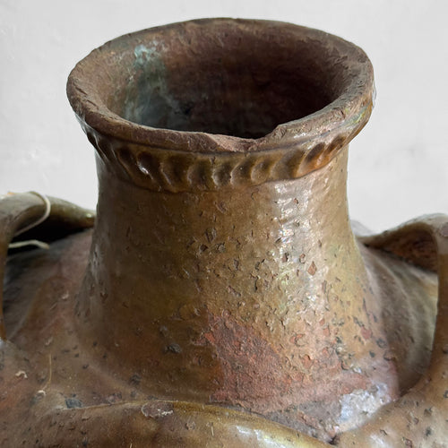 18th-century French Ceramic Three-Handled Oil Vessel (#3)