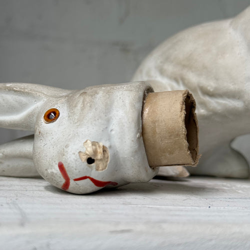 Vintage German Papier-Mâché Rabbit Candy Container