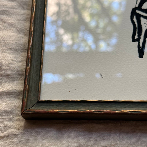 Hugo Guinness "Chair" Linocut in a Vintage Frame