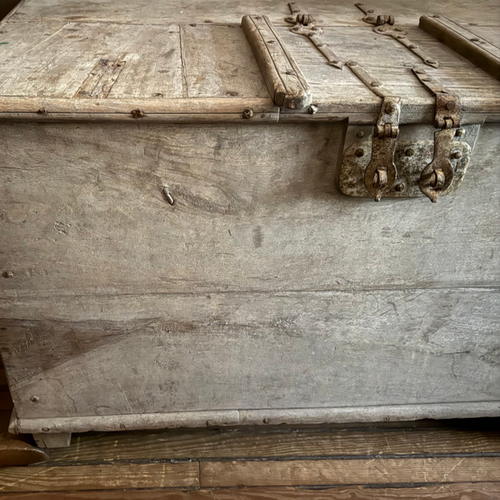 20th-century Double-Latch Rolling Chest