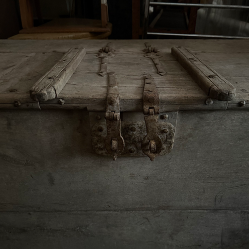 20th-century Double-Latch Rolling Chest