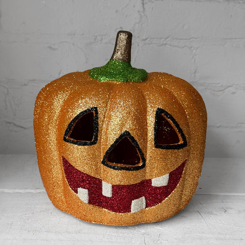 Ino Schaller Glitter Jack-O'-Lantern Pumpkin in Gold