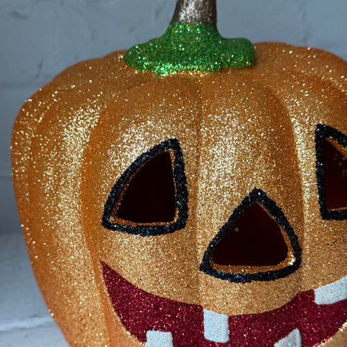 Ino Schaller Glitter Jack-O'-Lantern Pumpkin in Gold