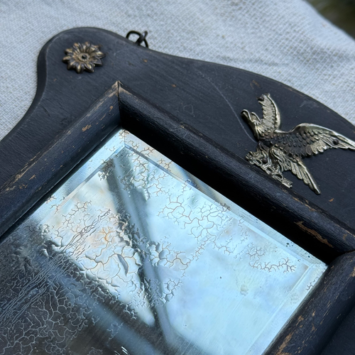 Antique Wall Mirror with Towel Bar