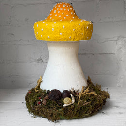 Handmade Wooden Mushroom Creation (#7) by Crystal Stone
