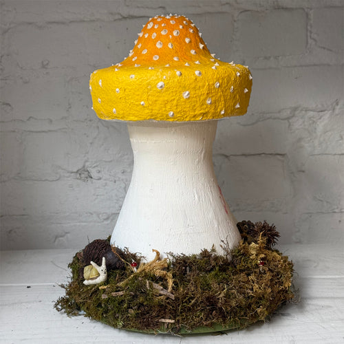Handmade Wooden Mushroom Creation (#7) by Crystal Stone