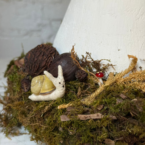 Handmade Wooden Mushroom Creation (#7) by Crystal Stone