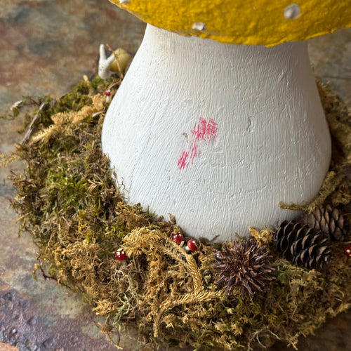 Handmade Wooden Mushroom Creation (#7) by Crystal Stone