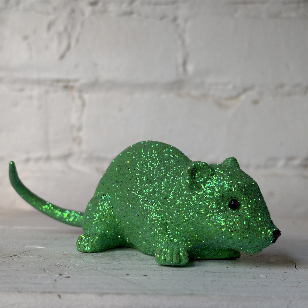 Medium Light Green Glitter Mouse