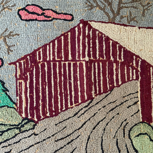 Vintage Pink Cloud Rag Rug