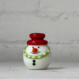 Small Glass Snowman Figurine