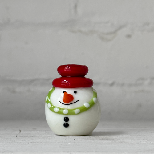 Small Glass Snowman Figurine