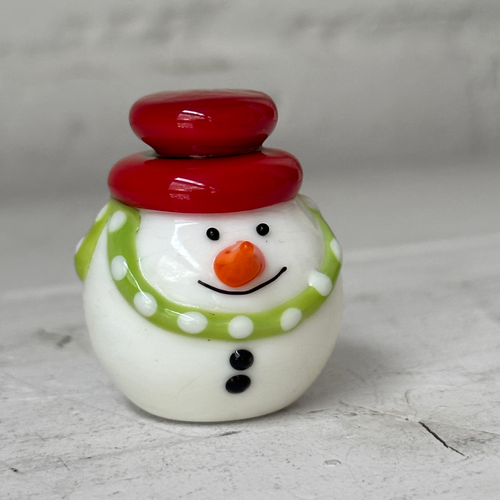Small Glass Snowman Figurine