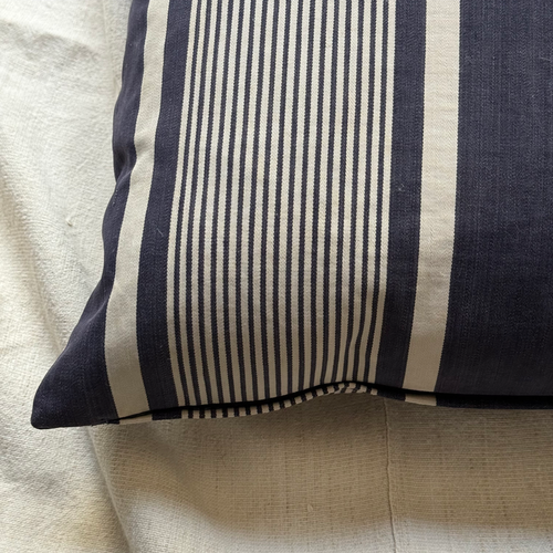 Custom 19th-century French Ticking Pillow (#4-04)