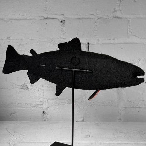 Hand-Beaded Brook Trout on Stand by Trovelore