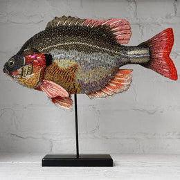 Hand-Beaded Sun Fish on Stand by Trovelore