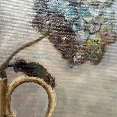 Early 20th Century Dutch Hydrangea Still Life Painting