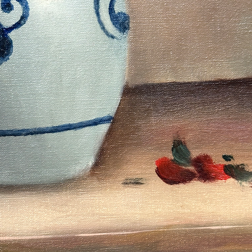Mid 20th Century Dutch Red Floral Still Life Painting