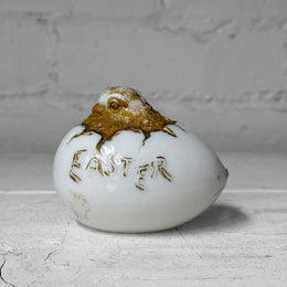 Antique Victorian Painted Milk Glass Easter Egg (#7)