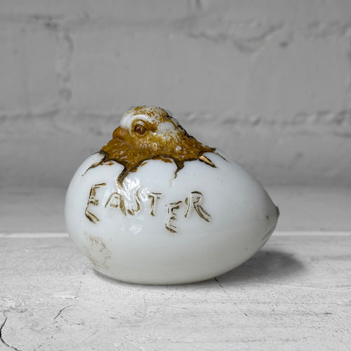 Antique Victorian Painted Milk Glass Easter Egg (#7)