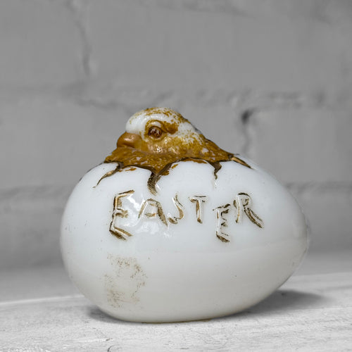 Antique Victorian Painted Milk Glass Easter Egg (#7)