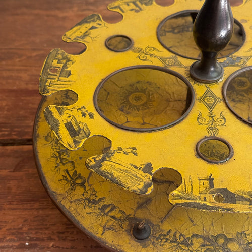 19th-century French Tole Tabletop Caddy Stand