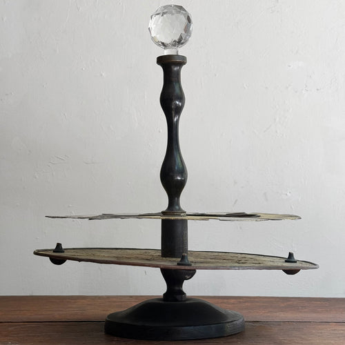 19th-century French Tole Tabletop Caddy Stand