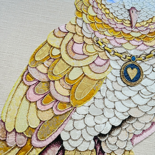 "Love & Hope" Pair of Hand Embroidered Owls by Zara Merrick