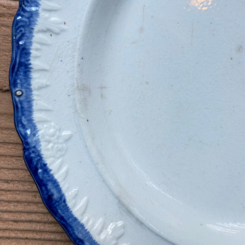 19th-century Blue Feather Edge Ironstone Plate (G)
