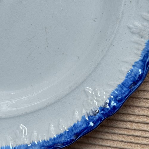 19th-century Blue Feather Edge Ironstone Plate (G)