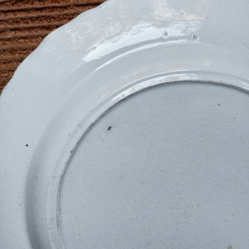 19th-century Blue Feather Edge Ironstone Plate (G)