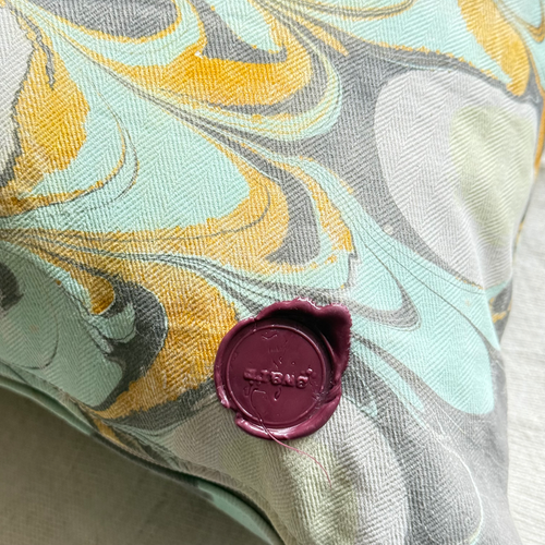 Hand Marbled One-of-a-Kind Pillow (26-04)