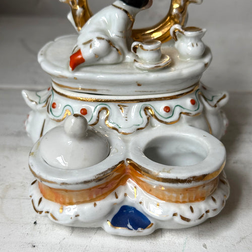 Antique German Porcelain Fairing Trinket Box (#07)