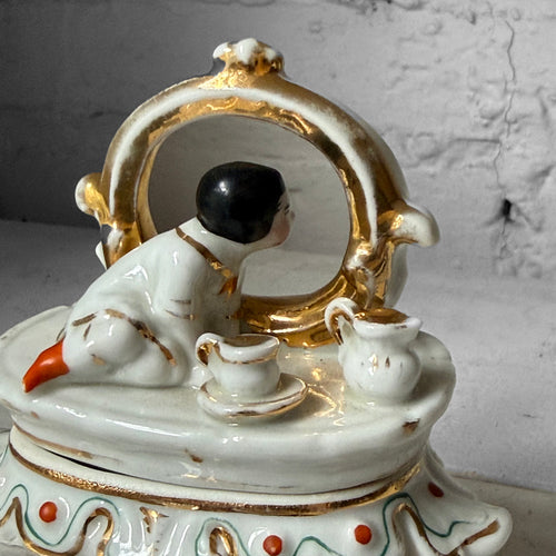 Antique German Porcelain Fairing Trinket Box (#07)