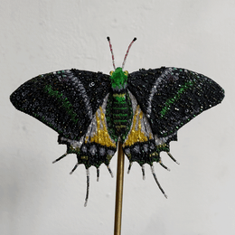 Hand-Beaded Swordtail Butterfly on Stand by Trovelore