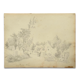 19th-century French Pencil Drawing by Alphonse Baril (#49)