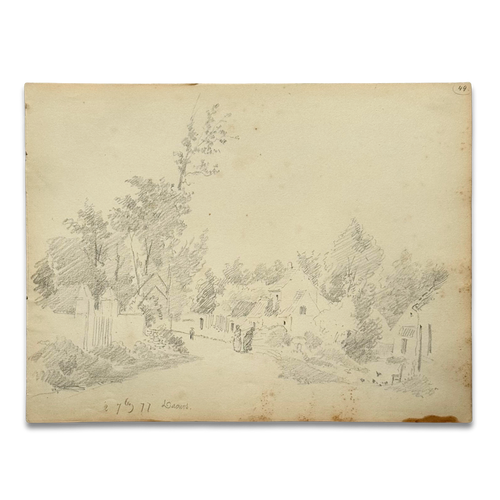 19th-century French Pencil Drawing by Alphonse Baril (#49)