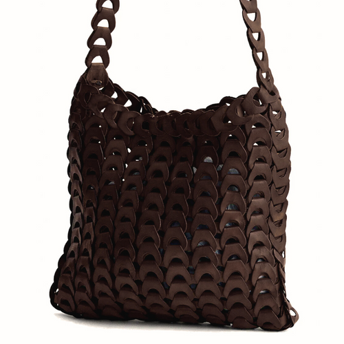 Leather Dragon Diffusion NS Link Tote in Dark Brown