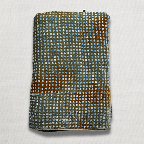 Dotty Embroidered Silk Velvet Throw in Shaded Lake
