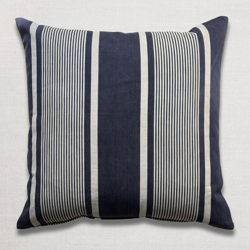 Custom 19th-century French Ticking Pillow (#4-04)
