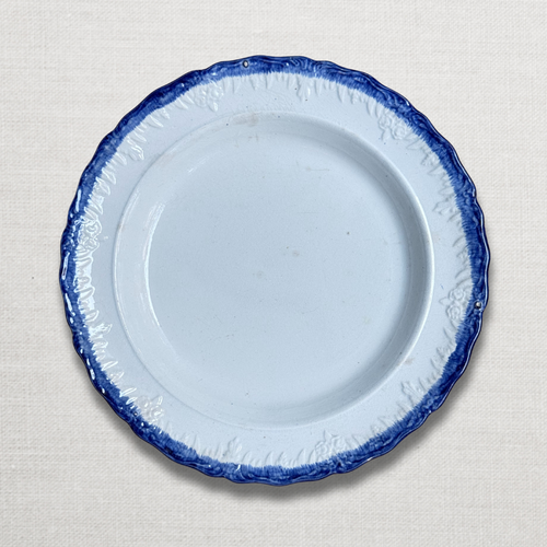 19th-century Blue Feather Edge Ironstone Plate (G)