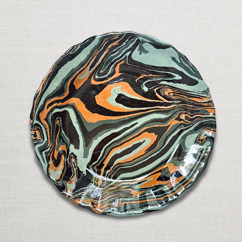 Marbled Dessert Plate XVIIIe in Byzance (BZ #707)