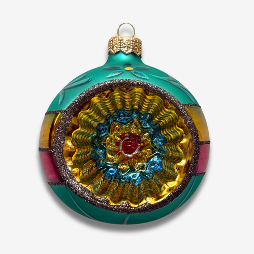 Vivid Teal Reflector Ornament