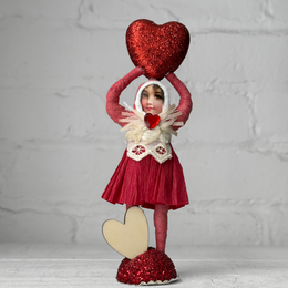 Spun Cotton Valentine's Day Girl with Heart #4