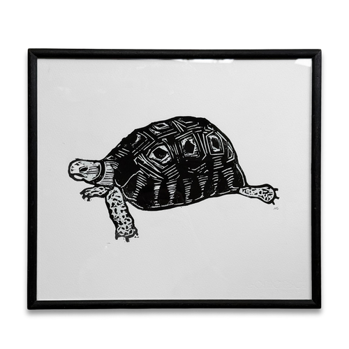 Hugo Guinness "Turtle" Linocut in a Vintage Frame