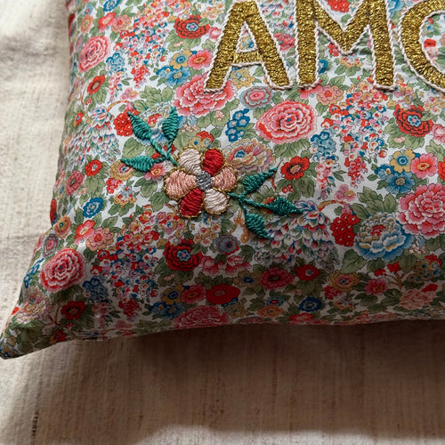 "Amour" Embroidered Cushion (CS-816)