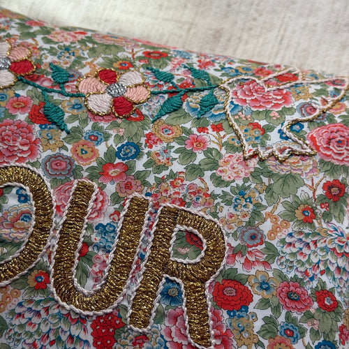"Amour" Embroidered Cushion (CS-816)