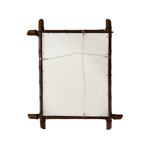 28.25" H Early 20th Century French Faux Bamboo Mirror