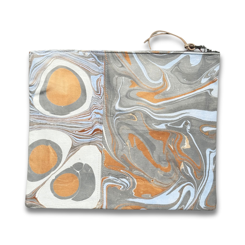 Hand Marbled One-of-a-Kind Zipper Pouch (#P05)
