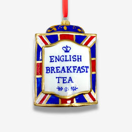 Union Jack Tea Tin Glass Ornament
